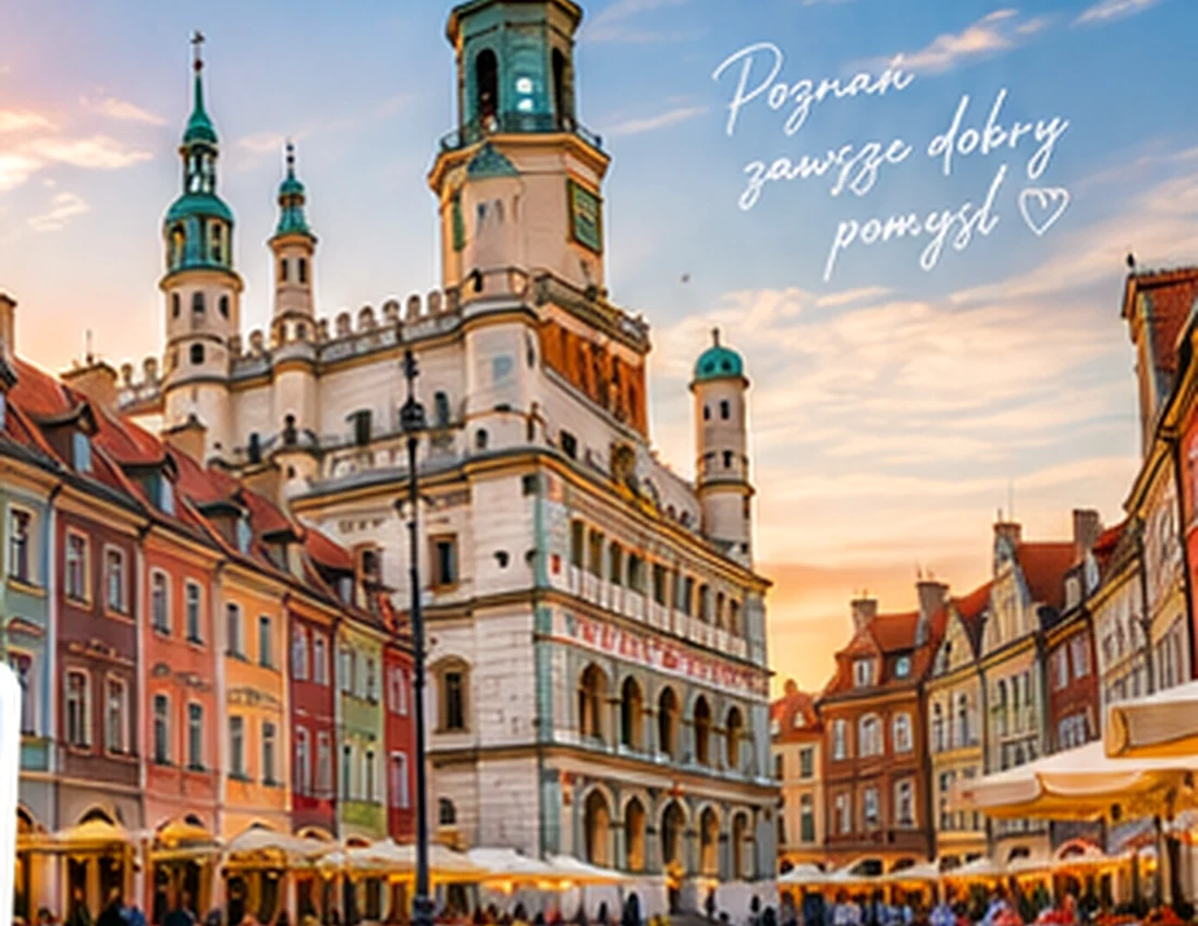 Kolorowe kamienice i zabytkowe wieże poznańskiego Starego Rynku